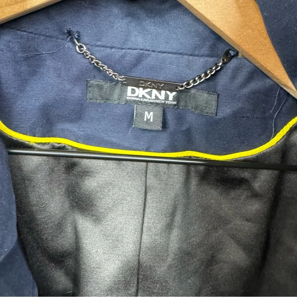 DKNY Pea Coat Navy Button Belted Jacket Coat - Picture 9 of 10